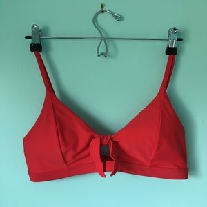 EXPRESS • Tie Front Banded Triangle Bikini Top